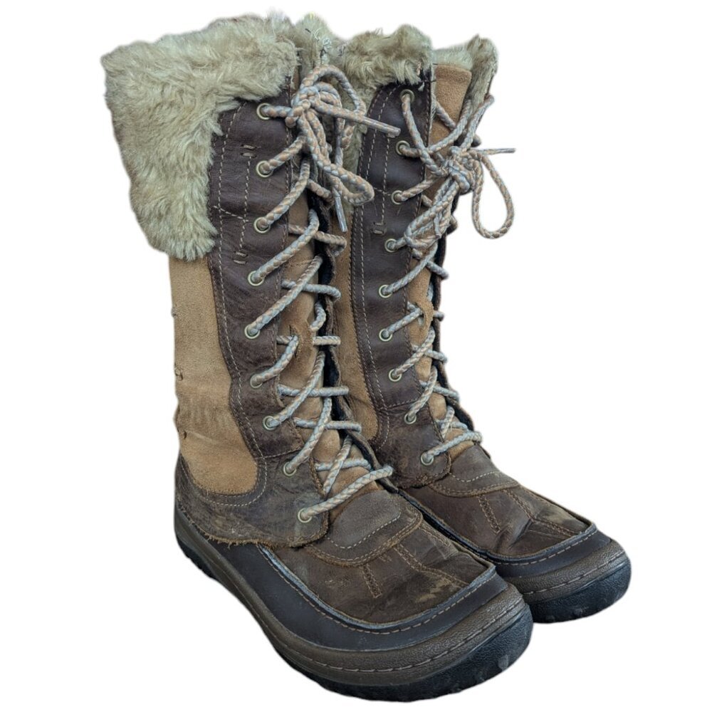 ❄️ Merrell Brown Sugar Women's Winter Lace/Zip Up Snow Boots - Size 8.5 ❄️